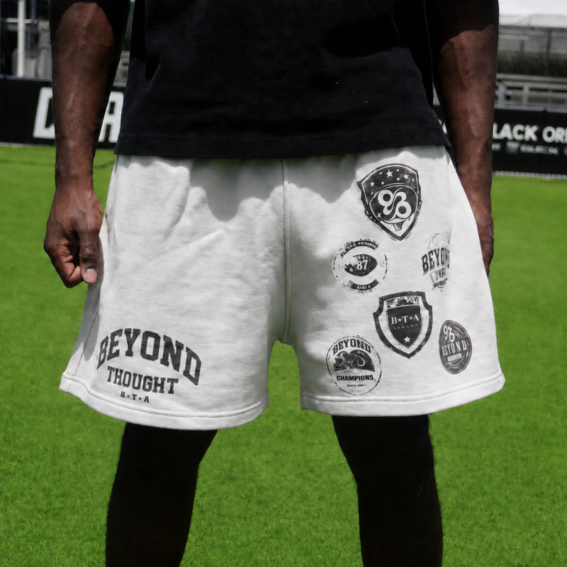 University Shorts — Creme — THREE-QUARTER