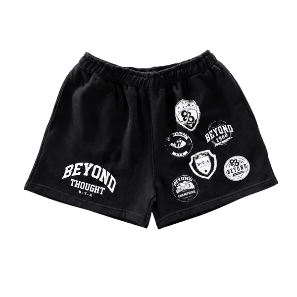 University Shorts — Black — FLAT LAY