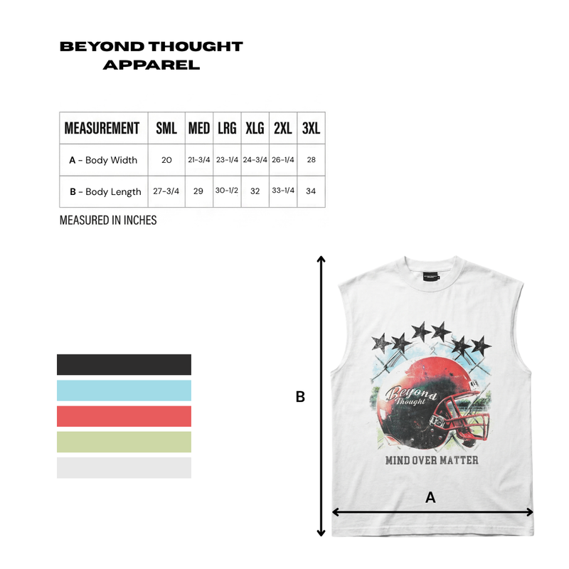 Mind Over Matter Cutoff — SIZE CHART